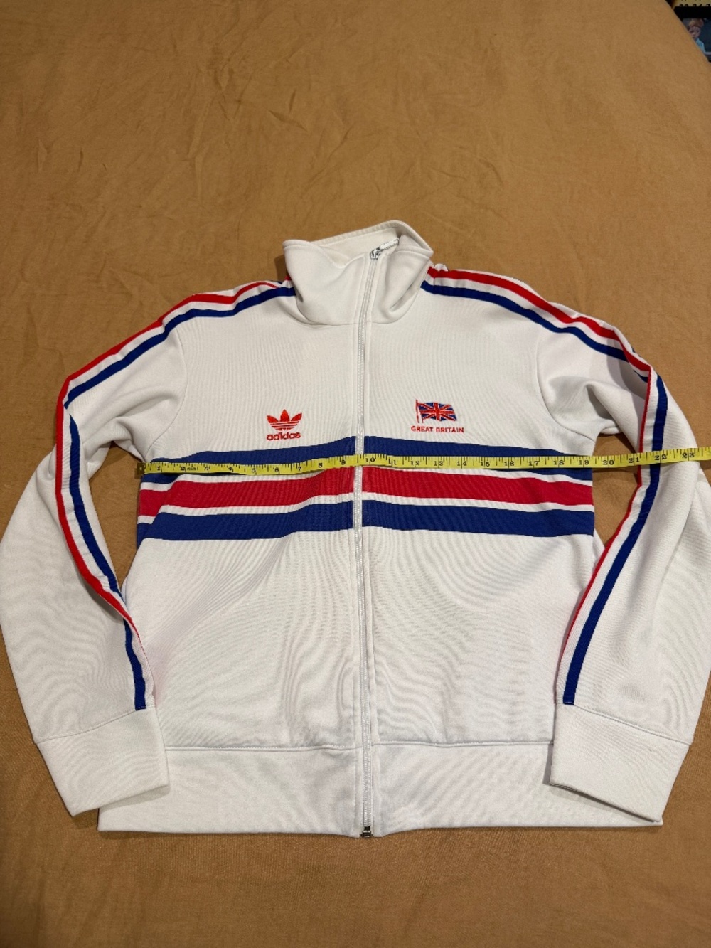 Vintage Adidas Originals Great Britain Track Jacket, White, Men's Small